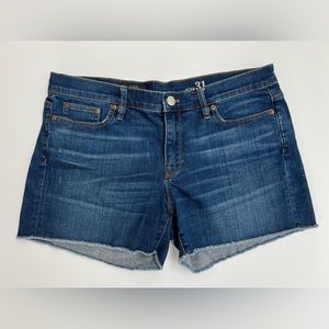 J Crew indigo denim lightly distressed cutoff Jean shorts